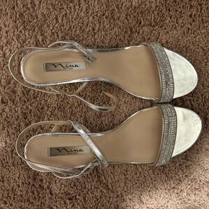 Nina Silver Sandals Elegant Sparkly Design